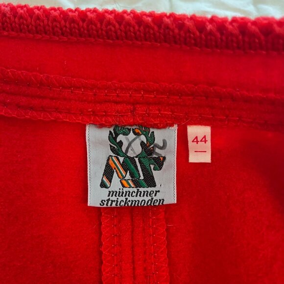 Vintage Munchner Strickmoden Red Wool Buttoned Sweater Jacket | Size M-L - Picture 3 of 14